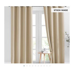 NICETOWN Biscotti Beige Blackout Curtains 84 inches Long New Grommets Room Dark